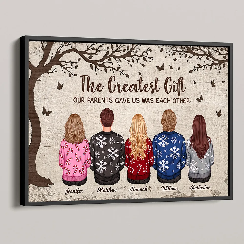 Personalized Siblings Christmas Poster, Personalized Brothers and Sisters Ornament, Siblings Gift