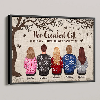 Personalized Siblings Christmas Poster, Personalized Brothers and Sisters Ornament, Siblings Gift