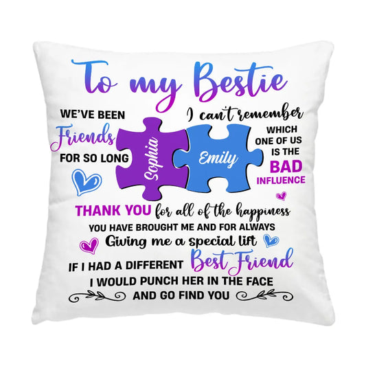 Personalized Birthday Christmas Gift For Friends Puzzle Custom Name Thank You For All Of The Happiness Pillow