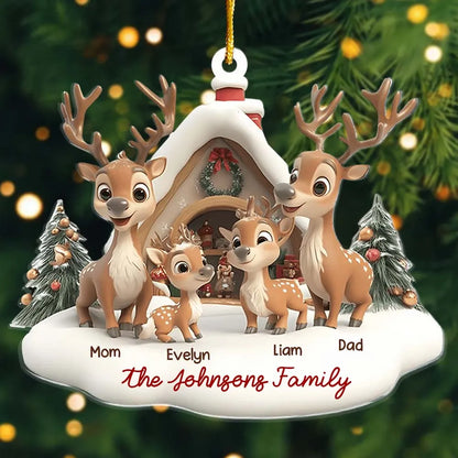 Personalized Family Reindeer Christmas Gift Ornament