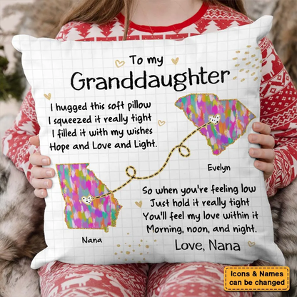 Personalized Granddaughter Long Distance Hug This Pillow