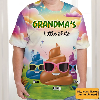 Personalized Gift For Grandma Funny Little Things All-over Print T Shirt