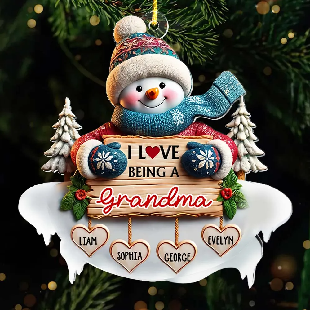 Personalized Custom 3D Inflated Effect Love Being A Grandma Ornament