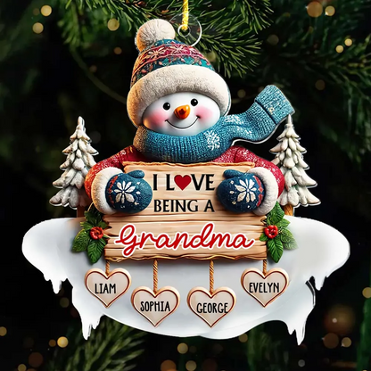 Personalized Custom 3D Inflated Effect Love Being A Grandma Ornament
