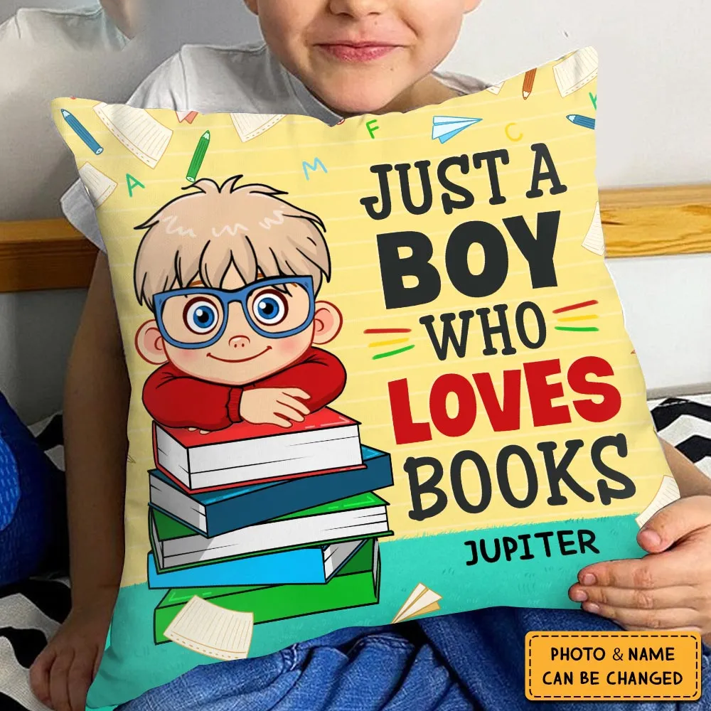 Kid Book Reading Gift A Girl Who Loves Books - Personalized Pillow