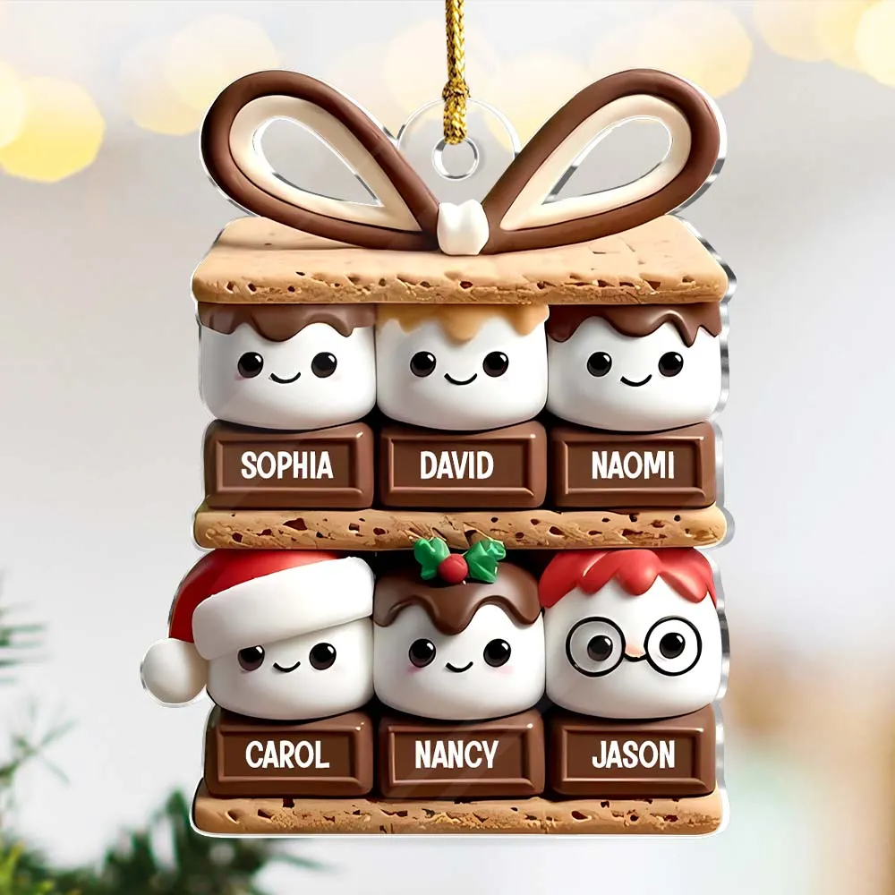Personalized Happy Smores - Custom Acrylic Ornament - Gifts For Family, Friends