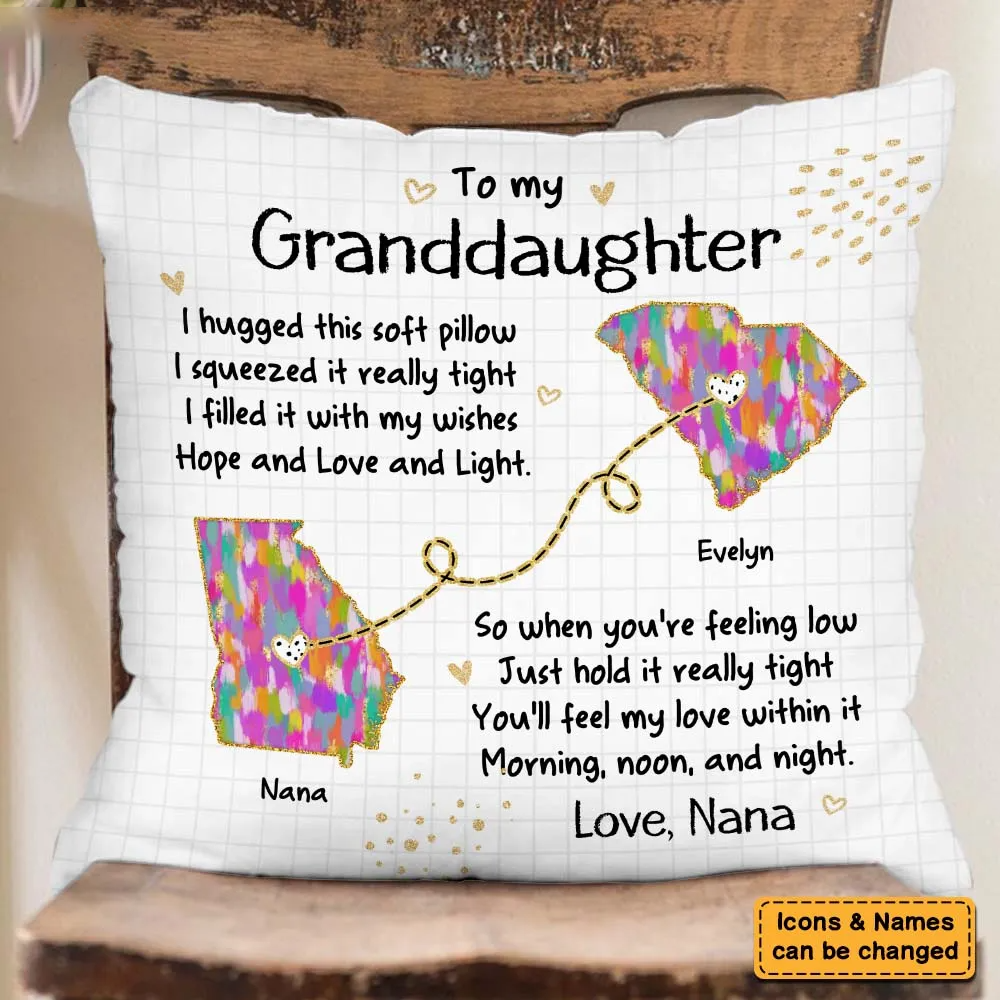 Personalized Granddaughter Long Distance Hug This Pillow