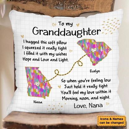 Personalized Granddaughter Long Distance Hug This Pillow