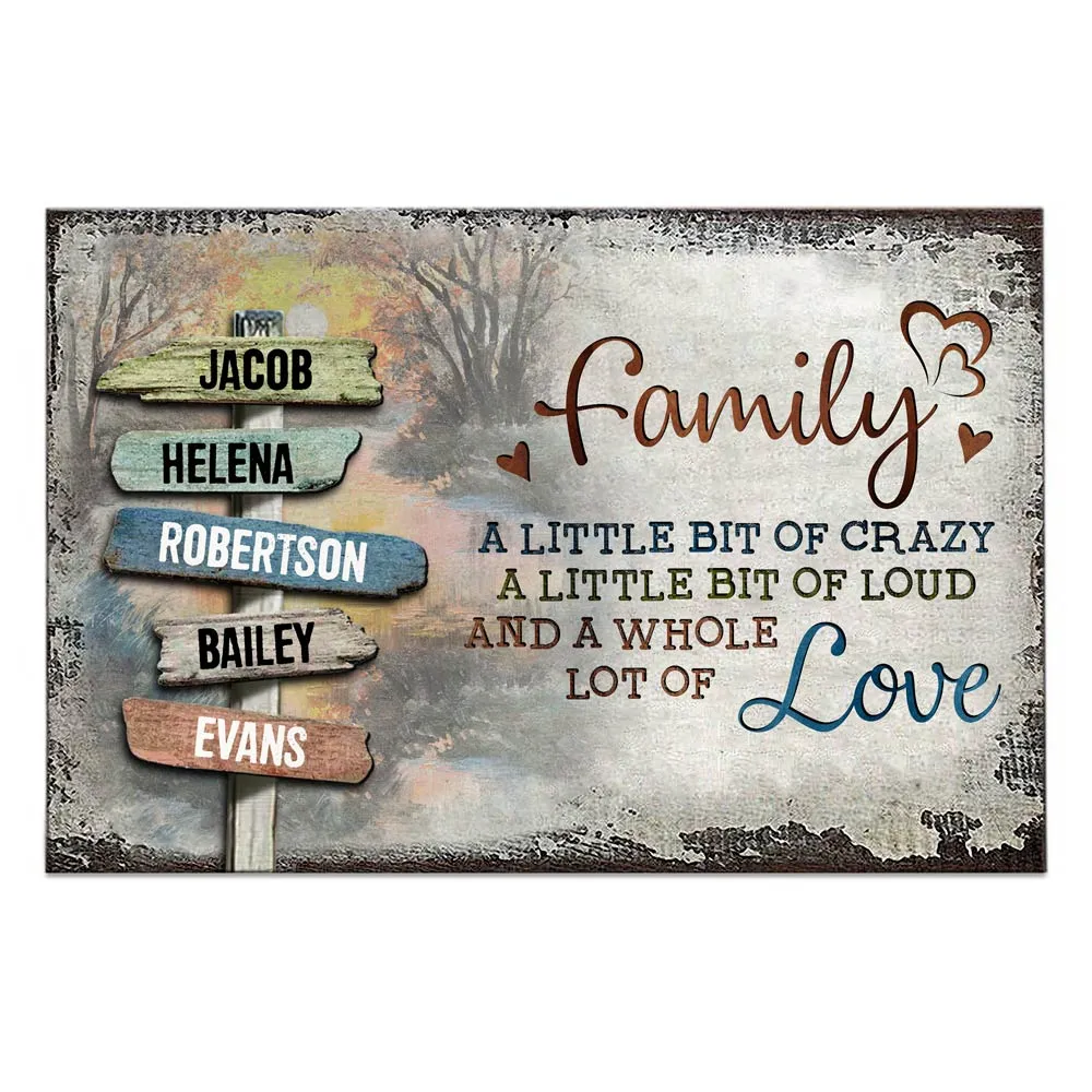 Personalized Family Crazy Loud Love Vintage Sunset Poster