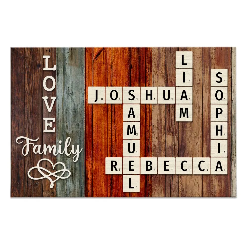 Personalized Family Crossword Art - Created In A Moment, Treasured Forever Poster