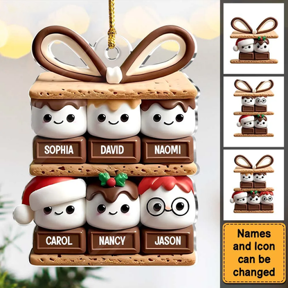 Personalized Happy Smores - Custom Acrylic Ornament - Gifts For Family, Friends
