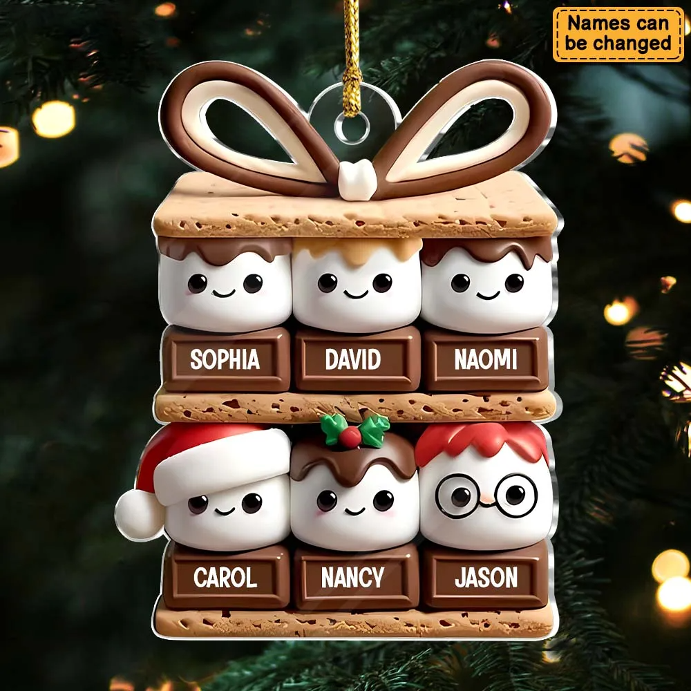 Personalized Happy Smores - Custom Acrylic Ornament - Gifts For Family, Friends