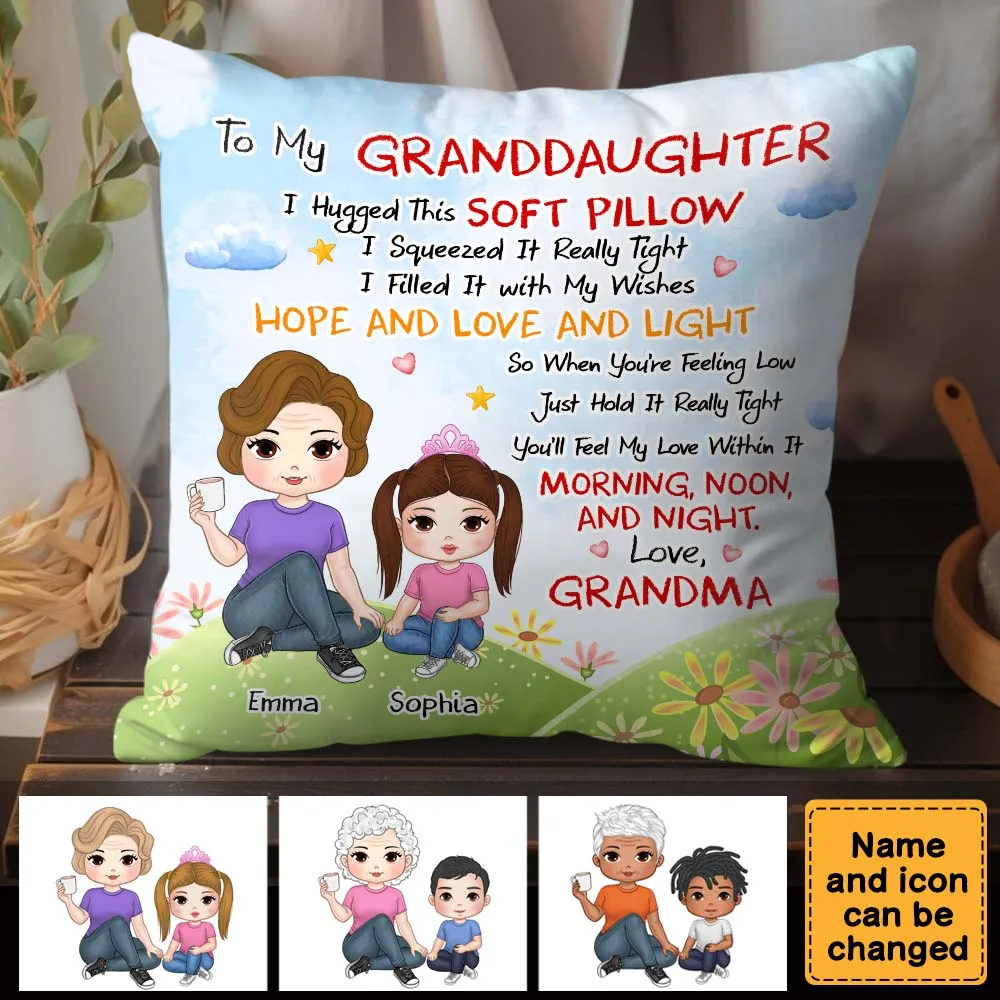 Personalized Gift For Granddaughter Hug This Pillow