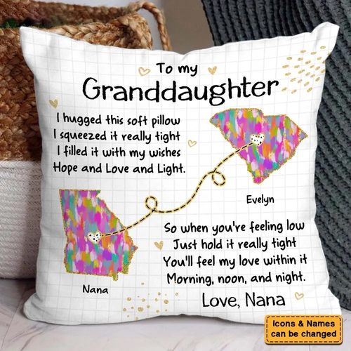 Personalized Granddaughter Long Distance Hug This Pillow