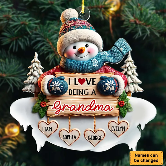 Personalized Custom 3D Inflated Effect Love Being A Grandma Ornament