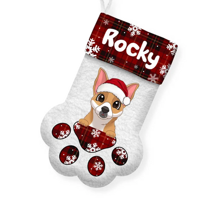 Personalized Gift For Dog Lovers Paw Stocking