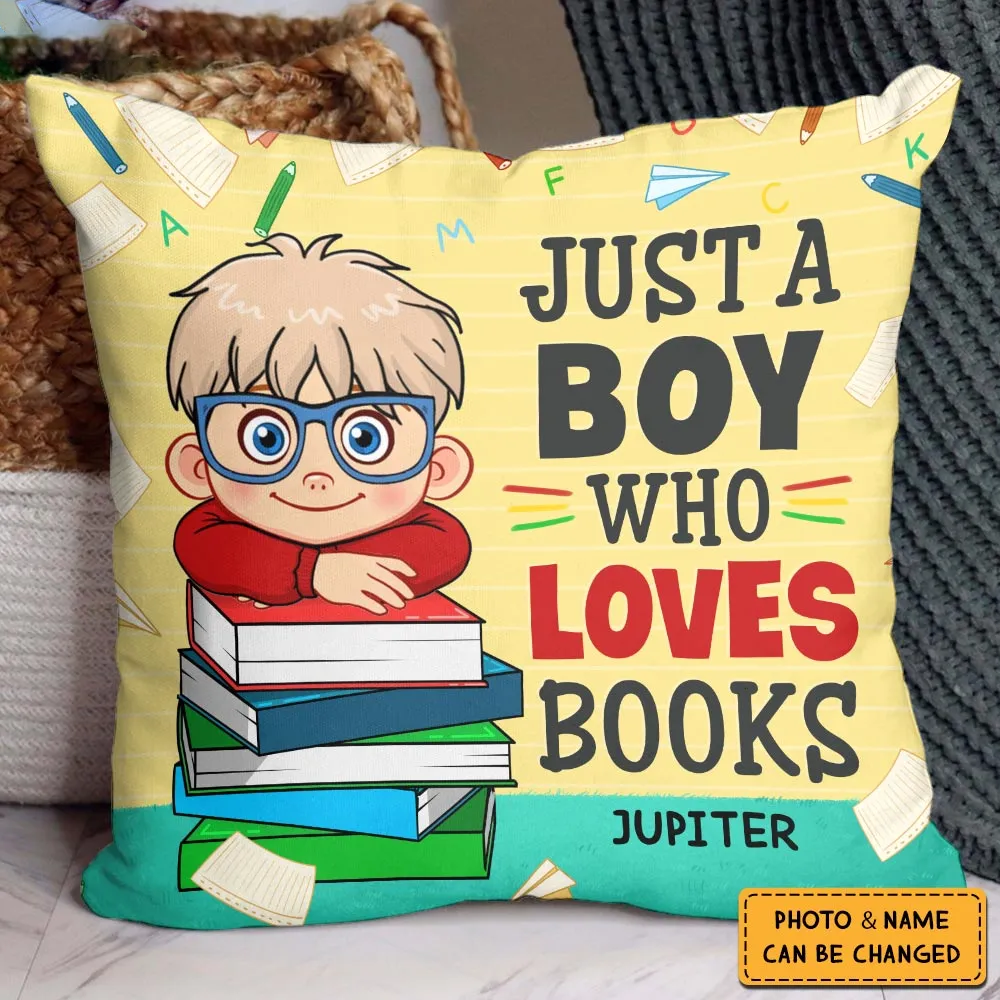 Kid Book Reading Gift A Girl Who Loves Books - Personalized Pillow