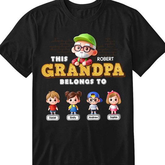 This Grandpa Belongs To Shirt - Personalized Hoodie - Sweatshirt