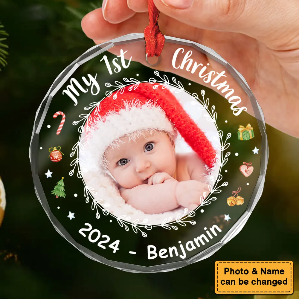 Personalized Gift For Baby First Christmas Circle Acrylic Ornament