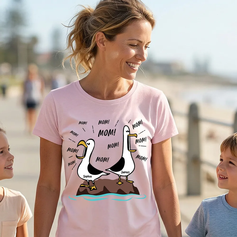 Seagull Mom Mom Mom - Personalized Shirt - Funny Mother's Day Gift For Mom