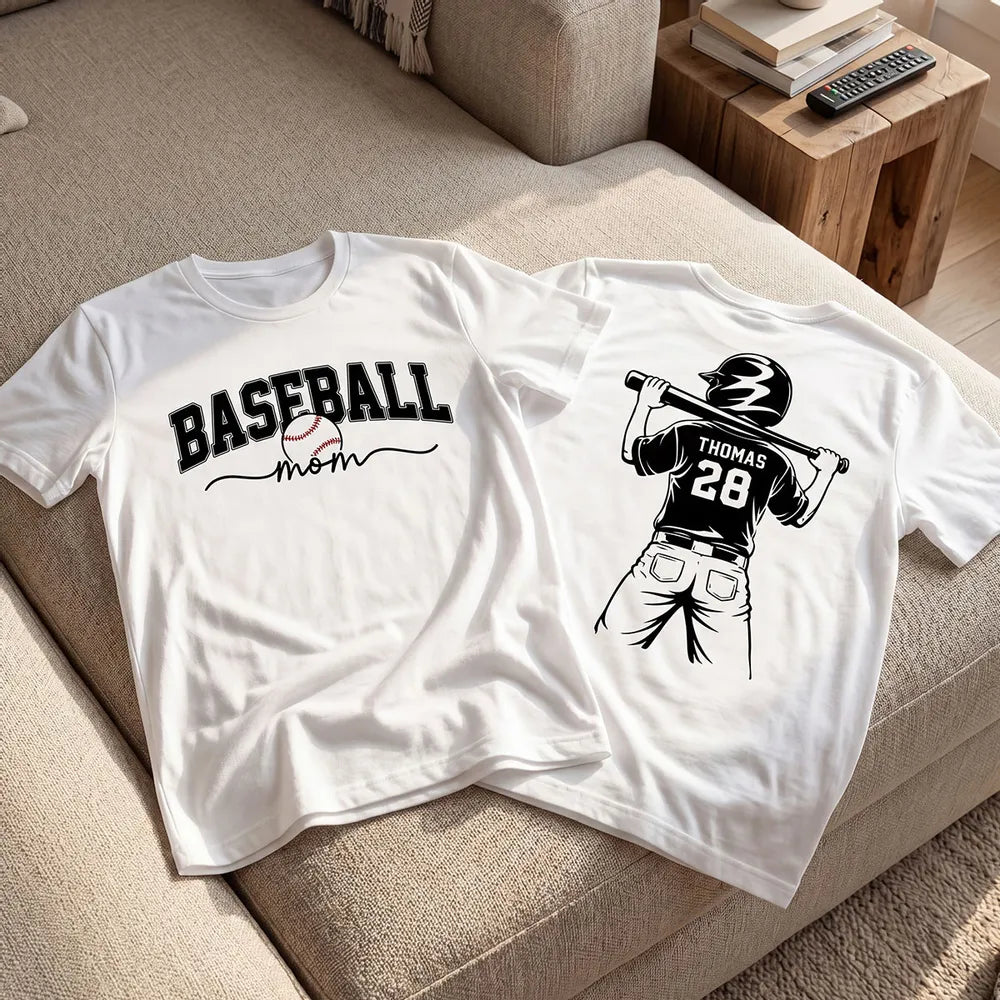 Baseball Mom Baseball Players - Personalized Personalized Double Sided Shirt- Mother's Day Gift For Baseball Mom, Wife