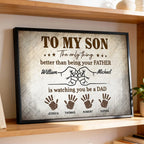 Retro Vintage From Dad To Son Watching You Be A Dad - Personalized Poster - Father's Day Gift For Son
