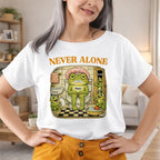 Never Alone Retro Frog - Personalized Shirt - Funny Mother's Day Gift for Mom, Wife, Mom Humor