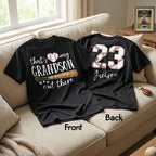 That's My Grandson Out There - Personalized Double Sided Shirt - Baseball Softball Grandma Mom