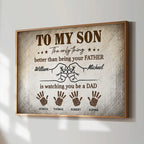 Retro Vintage From Dad To Son Watching You Be A Dad - Personalized Poster - Father's Day Gift For Son