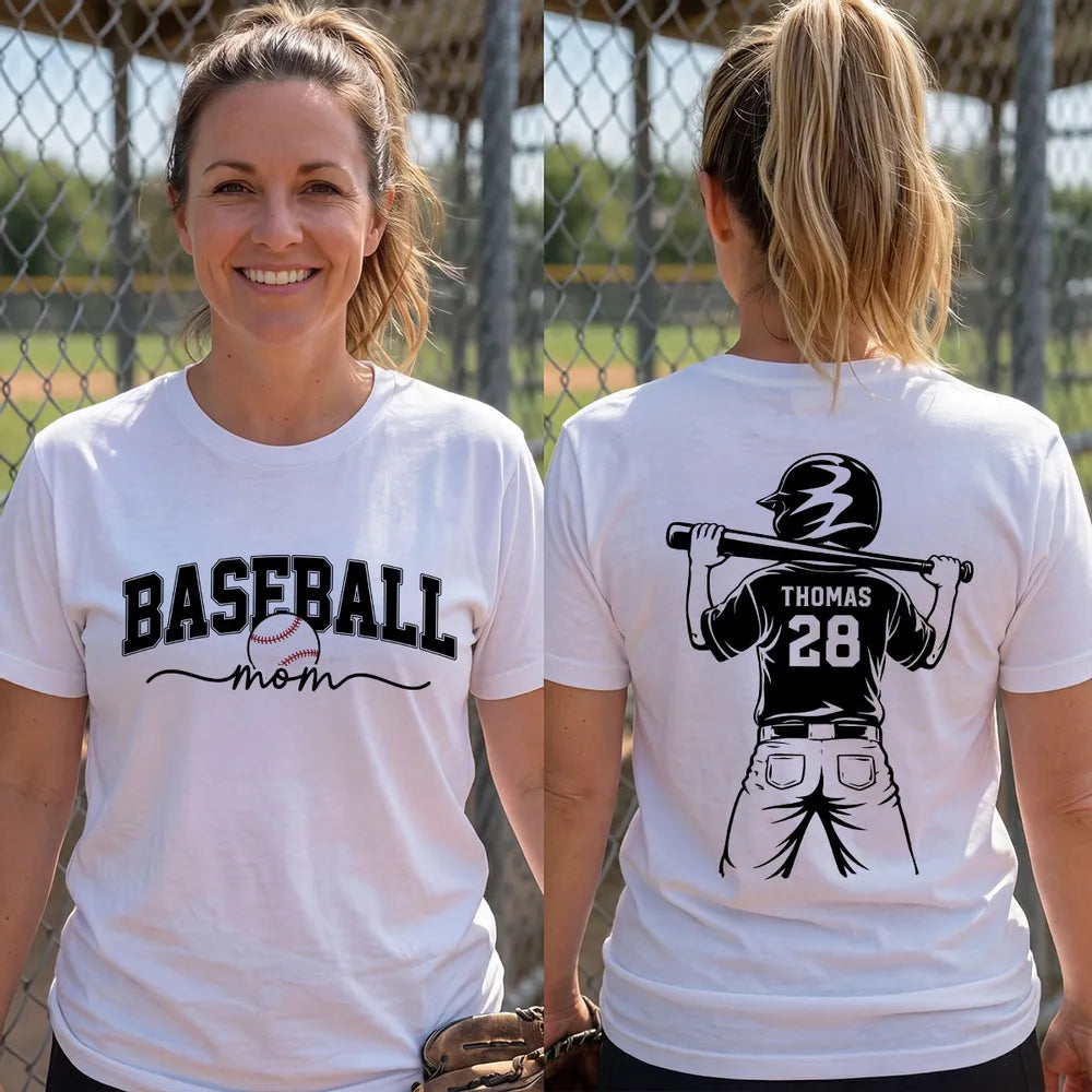Baseball Mom Baseball Players - Personalized Personalized Double Sided Shirt- Mother's Day Gift For Baseball Mom, Wife