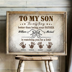 Retro Vintage From Dad To Son Watching You Be A Dad - Personalized Poster - Father's Day Gift For Son