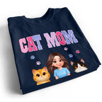Polka Dot Pattern Spring Summer Vibe Cat Mom - Personalized Shirt - Mother's Day Gift For Cat Mom