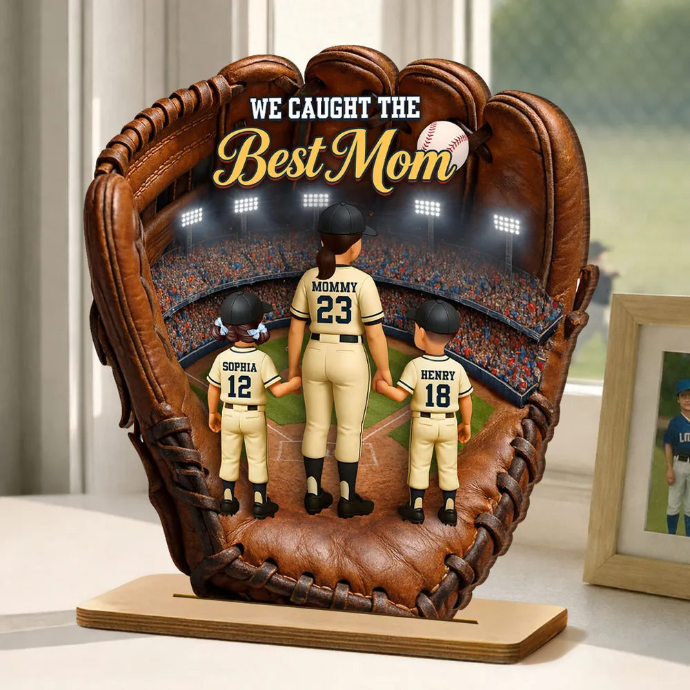 The Home Run Heart Mom Kids - Personalized Wooden Plaque