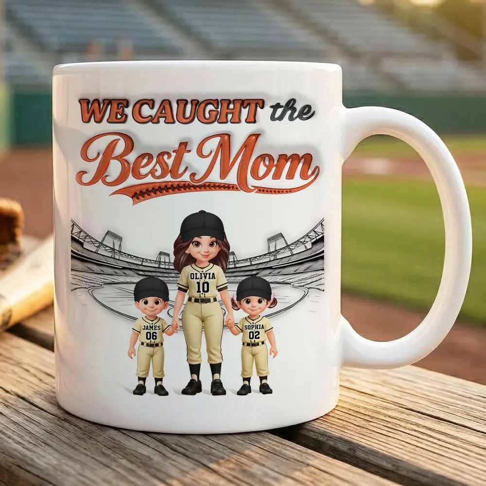 We Caught The Best Mom Baseball 2D Flat - Personalized Mug - Mother's Day Gift For Baseball Mom