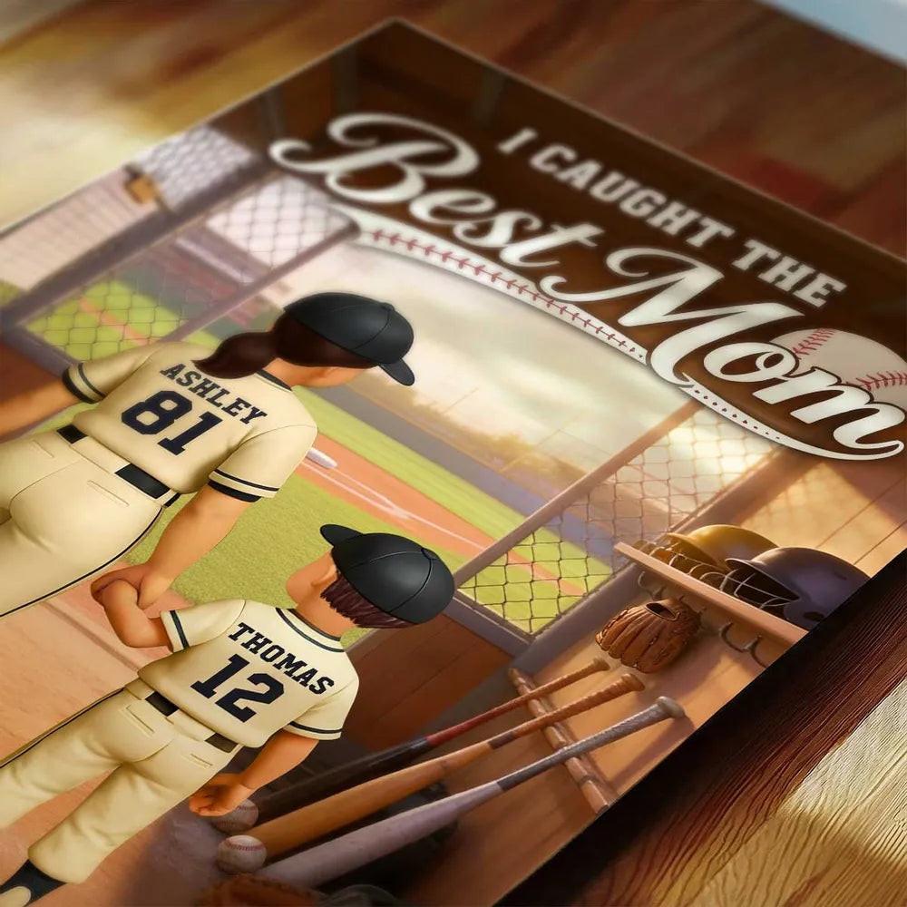 We Caught The Best Mom Baseball Dugout - Personalized Poster - Mother's Day Gift For Baseball Mom
