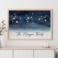 Starry Night Family Zodiac Constellation Astrology Star Sign Art - Personalized Poster - Gift For Mom, Dad