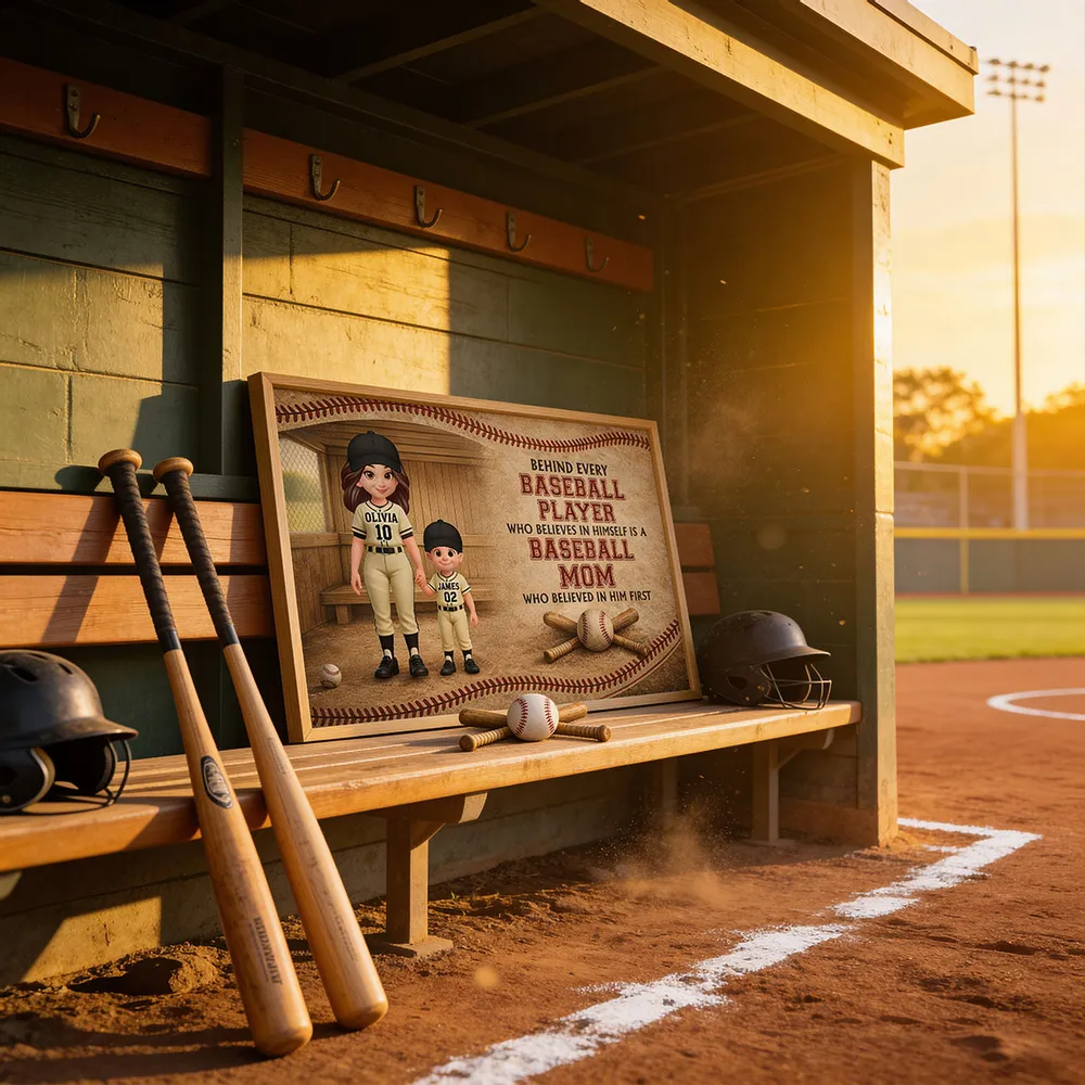 Behind Every Baseball Player Is A Baseball Mom - Personalized Poster - Mother's Day Gift For Baseball Mom