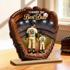 The Home Run Heart Dad Kids - Personalized Wooden Plaque - Gift For Dad