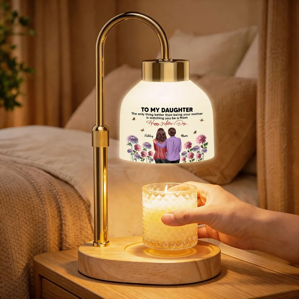 To My Daughter From Mom Birth Month Flower - Personalized Candle Warmer Lamp - Mother's Day
