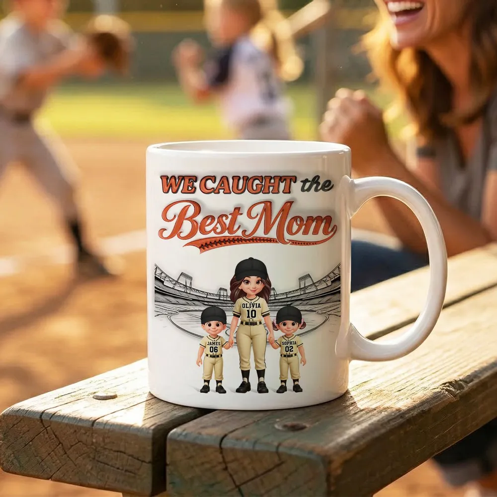 We Caught The Best Mom Baseball 2D Flat - Personalized Mug - Mother's Day Gift For Baseball Mom
