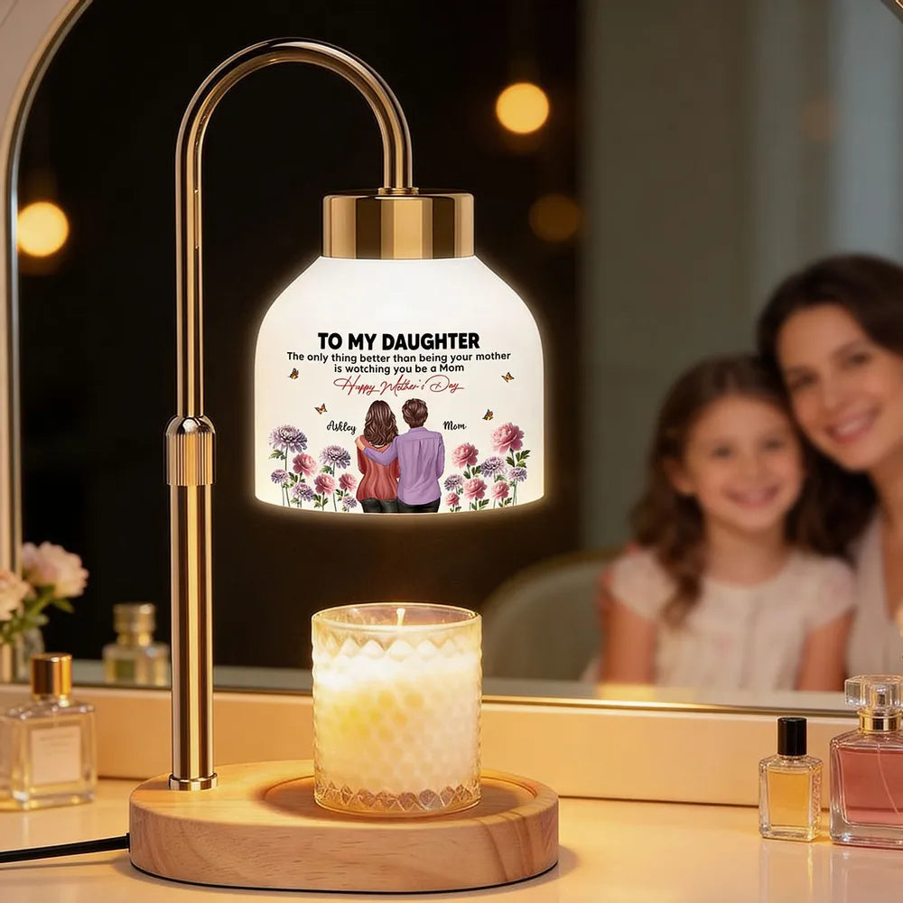 To My Daughter From Mom Birth Month Flower - Personalized Candle Warmer Lamp - Mother's Day