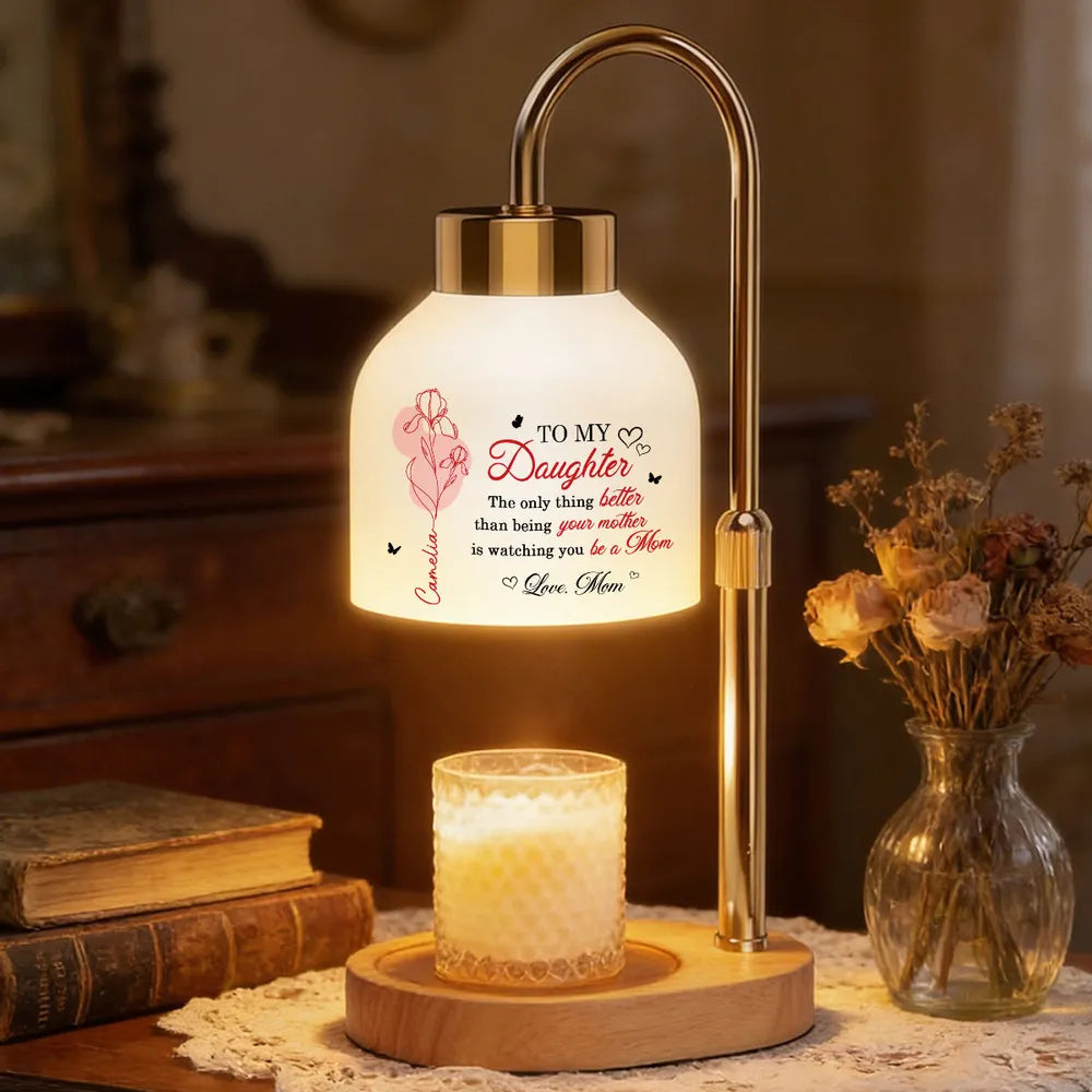 The Only Thing Better is Watching You Be a Mom - Personalized Candle Warmer Lamp - Custom Birth Month Flower, Heartfelt Mother's Day Gift for Daughter