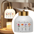 Grandma's Garden Love Grows Here Birth Month Flower - Personalized Candle Warmer Lamp