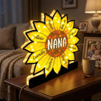 Grandma Sunflower Custom Kids Names - Personalized Suncatcher Night Light - Gift For Grandma, Mom