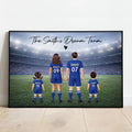 Family Dream Team Football - Personalised Poster - Gift For Football Mum, Dad