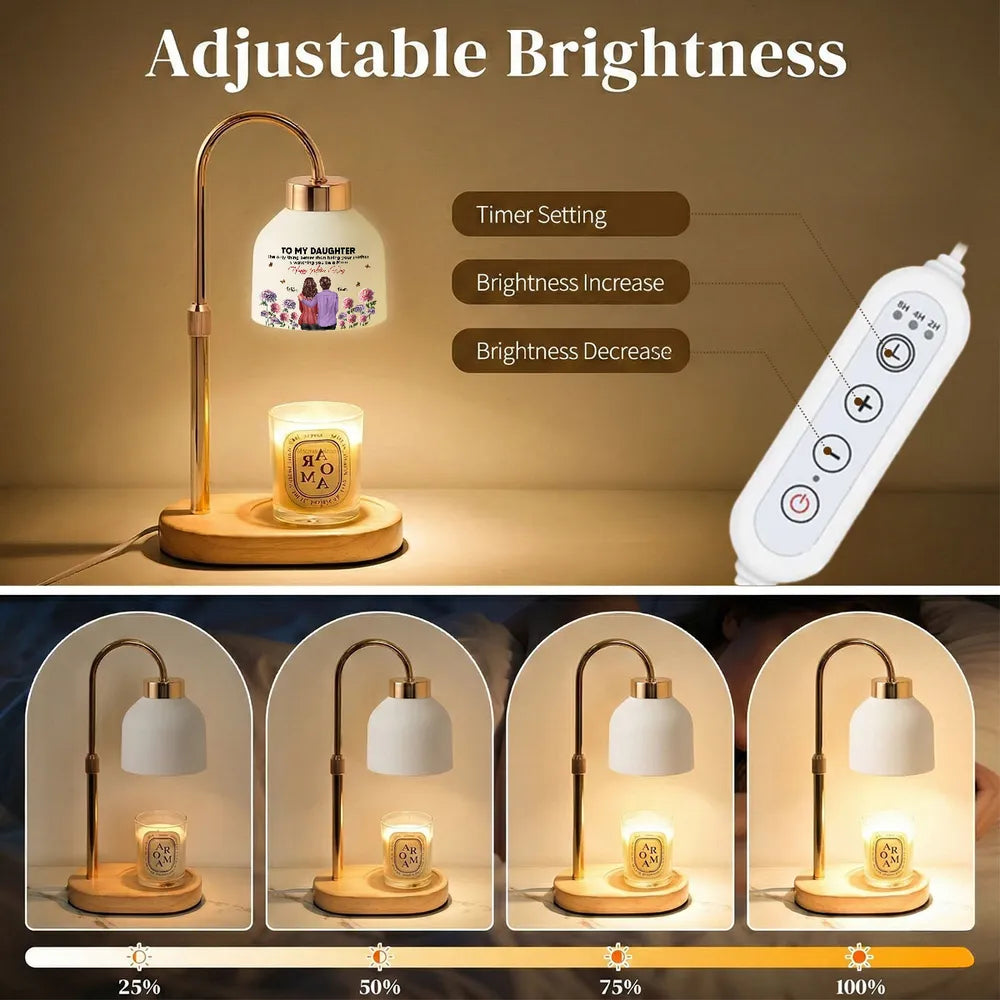 To My Daughter From Mom Birth Month Flower - Personalized Candle Warmer Lamp - Mother's Day