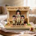 We Caught The Best Mom Baseball Dugout - Personalized Wooden Plaque - Mother's Day Gift For Baseball Mom