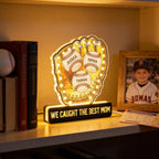We Caught The Best Mom Baseball - Personalized Suncatcher Night Light - Mother's Day Gift For Baseball Mom