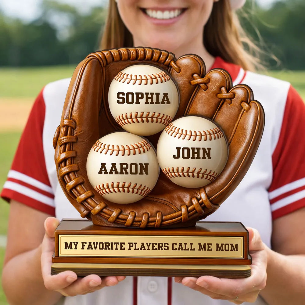 My Favorite Players Call Me Mom - Personalized Wooden Plaque - Sentimental Keepsake, Mother's Day Gift for Mom, Wife