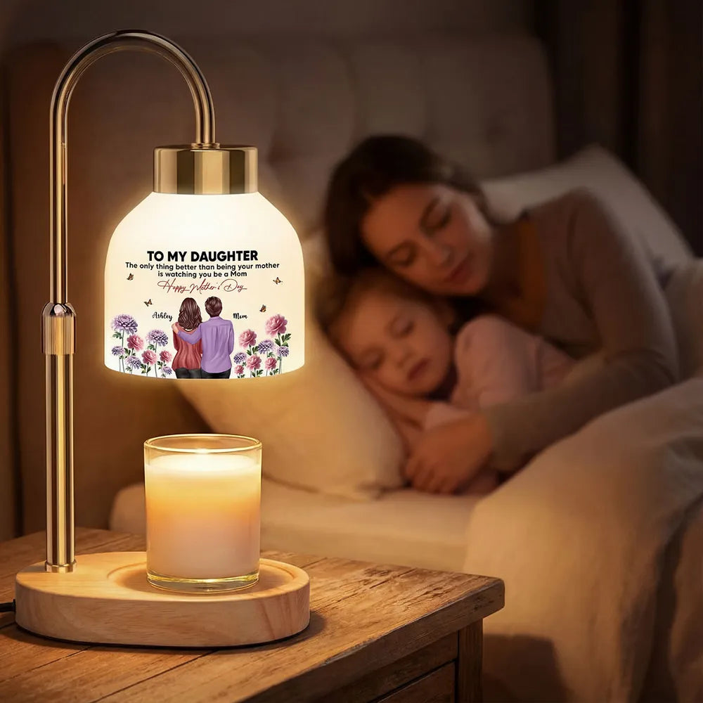 To My Daughter From Mom Birth Month Flower - Personalized Candle Warmer Lamp - Mother's Day